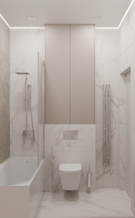 Фото № 2: Дизайн-проект двухкомнатной квартиры 61.2  м² Стиль Американская классика для ЖК Московский