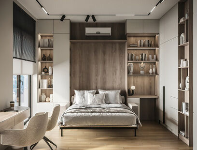 Фото № 3: Дизайн-проект квартиры-студии 28.7  м² Современный стиль для ЖК Московский