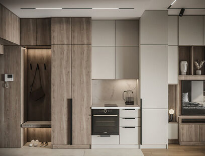 Фото № 5: Дизайн-проект квартиры-студии 28.7  м² Современный стиль для ЖК Московский