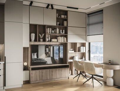 Фото № 4: Дизайн-проект квартиры-студии 28.7  м² Современный стиль для ЖК Московский