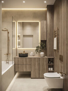 Фото № 2: Дизайн-проект квартиры-студии 28.7  м² Современный стиль для ЖК Московский