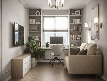 Фото № 1: Дизайн-проект трехкомнатной квартиры 68.8  м² Стиль Контемпорари для ЖК в г. Тверь