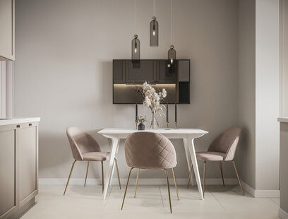 Фото № 4: Дизайн-проект трехкомнатной квартиры 68.8  м² Стиль Контемпорари для ЖК в г. Тверь