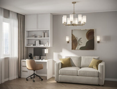 Фото № 5: Дизайн-проект трехкомнатной квартиры 68.8  м² Стиль Контемпорари для ЖК в г. Тверь