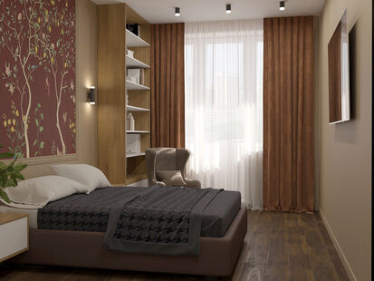 Фото № 4: Дизайн-проект двухкомнатной квартиры 64.02  м² Стиль Эклектика для ЖК Московский