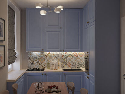 Фото № 6: Дизайн-проект двухкомнатной квартиры 64.02  м² Стиль Эклектика для ЖК Московский