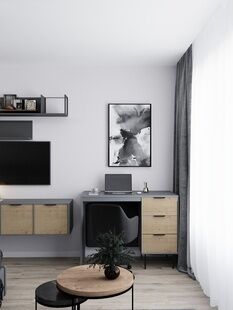 Фото № 3: Дизайн-проект двухкомнатной квартиры 42.29  м² Современный стиль для ЖК Переделкино Ближнее