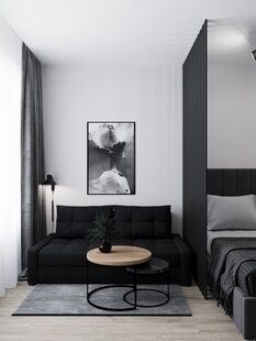 Фото № 2: Дизайн-проект двухкомнатной квартиры 42.29  м² Современный стиль для ЖК Переделкино Ближнее