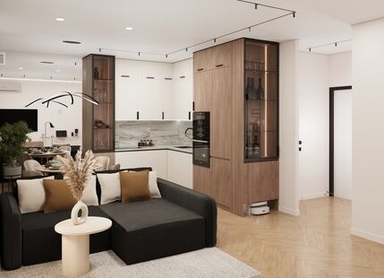 Фото № 1: Дизайн-проект трехкомнатной квартиры 53.85  м² Современный стиль для ЖК Московский