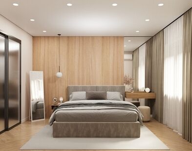 Фото № 6: Дизайн-проект трехкомнатной квартиры 53.85  м² Современный стиль для ЖК Московский