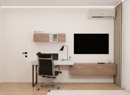 Фото № 3: Дизайн-проект трехкомнатной квартиры 53.85  м² Современный стиль для ЖК Московский