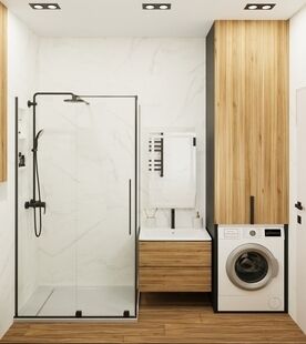 Фото № 4: Дизайн-проект трехкомнатной квартиры 53.85  м² Современный стиль для ЖК Московский