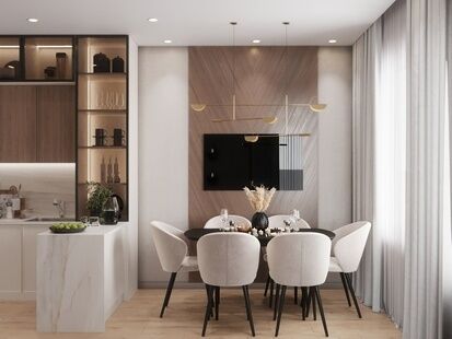 Фото № 1: Дизайн-проект трехкомнатной квартиры 90.23  м² Стиль Модернизм для ЖК Облака-2