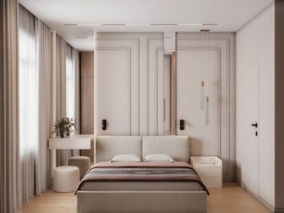 Фото № 3: Дизайн-проект трехкомнатной квартиры 90.23  м² Стиль Модернизм для ЖК Облака-2