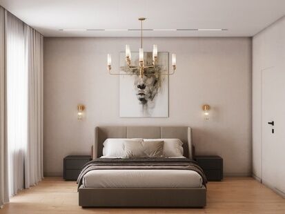 Фото № 5: Дизайн-проект трехкомнатной квартиры 90.23  м² Стиль Модернизм для ЖК Облака-2