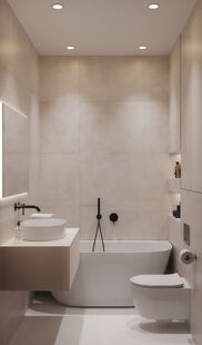 Фото № 6: Дизайн-проект трехкомнатной квартиры 90.23  м² Стиль Модернизм для ЖК Облака-2