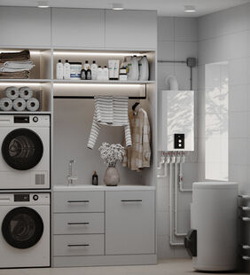 Фото № 2: Дизайн-проект дома/коттеджа 71.8  м² Стиль Модернизм для этажа частного дома в д. борисово-околицы