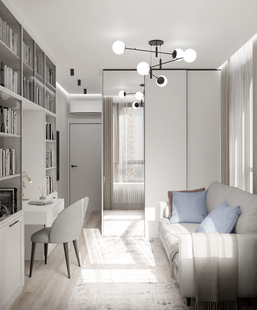 Фото № 2: Дизайн-проект трехкомнатной квартиры 57.7  м² Современный стиль для ЖК Селигер Сити