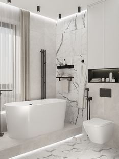 Фото № 6: Дизайн-проект трехкомнатной квартиры 57.7  м² Современный стиль для ЖК Селигер Сити