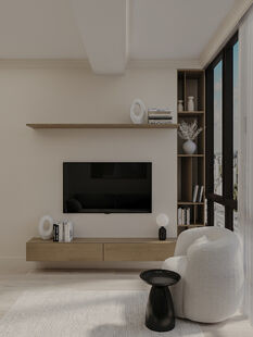 Фото № 3: Дизайн-проект двухкомнатной квартиры 48.02  м² Стиль Модернизм для ЖК Династия