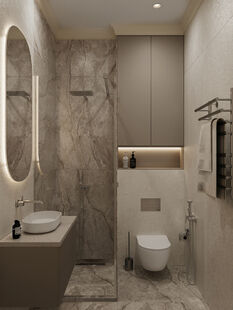 Фото № 4: Дизайн-проект двухкомнатной квартиры 48.02  м² Стиль Модернизм для ЖК Династия