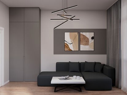 Фото № 4: Дизайн-проект трехкомнатной квартиры 72.0  м² Стиль Модернизм для ЖК 1-й Лермонтовский