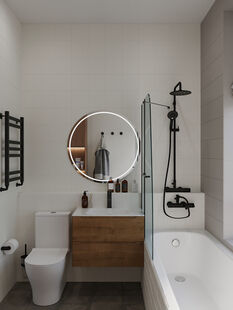 Фото № 2: Дизайн-проект трехкомнатной квартиры 72.0  м² Стиль Модернизм для ЖК 1-й Лермонтовский