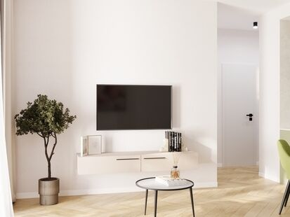 Фото № 3: Дизайн-проект двухкомнатной квартиры 38.67  м² Современный стиль для ЖК Кварталы Отрады