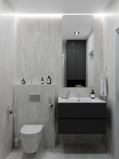 Фото № 5: Дизайн-проект двухкомнатной квартиры 38.67  м² Современный стиль для ЖК Кварталы Отрады