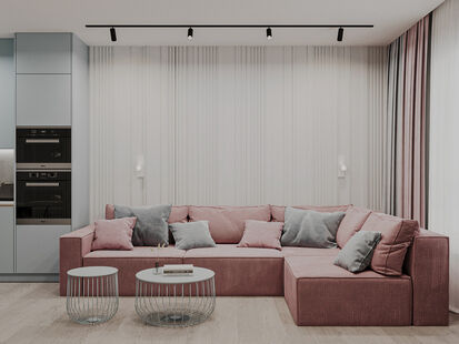 Фото № 5: Дизайн-проект четырехкомнатной квартиры 89.3  м² Современный стиль для ЖК Руставели 14