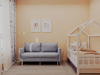 Фото № 4: Дизайн-проект четырехкомнатной квартиры 89.3  м² Современный стиль для ЖК Руставели 14