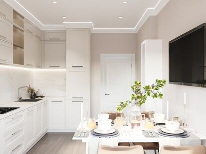 Фото № 3: Дизайн-проект двухкомнатной квартиры 69.32  м² Стиль Контемпорари для ЖК Московский