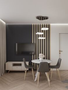 Фото № 5: Дизайн-проект трехкомнатной квартиры 52.95  м² Современный стиль для ЖК DNS Сити