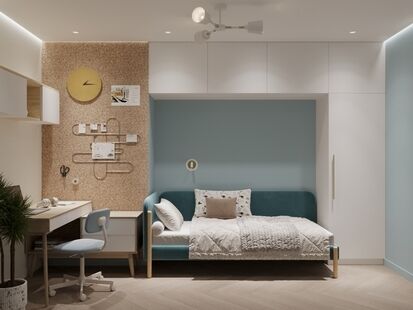 Фото № 4: Дизайн-проект трехкомнатной квартиры 52.95  м² Современный стиль для ЖК DNS Сити