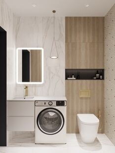 Фото № 6: Дизайн-проект трехкомнатной квартиры 52.95  м² Современный стиль для ЖК DNS Сити