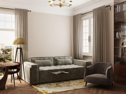 Фото № 6: Дизайн-проект пятикомнатной квартиры 90.7  м² Стиль Эклектика для ЖК Московский