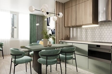 Фото № 5: Дизайн-проект трехкомнатной квартиры 64.81  м² Стиль Модернизм для ЖК Городские истории