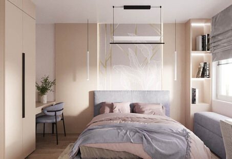 Фото № 3: Дизайн-проект трехкомнатной квартиры 64.81  м² Стиль Модернизм для ЖК Городские истории