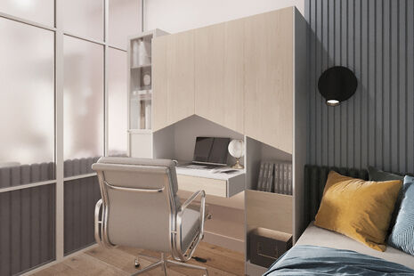 Фото № 2: Дизайн-проект трехкомнатной квартиры 64.81  м² Стиль Модернизм для ЖК Городские истории