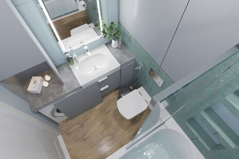 Фото № 4: Дизайн-проект трехкомнатной квартиры 64.81  м² Стиль Модернизм для ЖК Городские истории