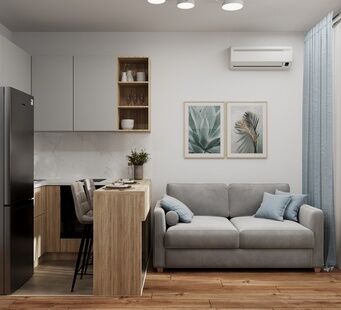 Фото № 1: Дизайн-проект квартиры-студии 20.36  м² Скандинавский стиль для ЖК Белые ночи