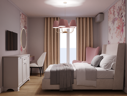 Фото № 5: Дизайн-проект двухкомнатной квартиры 56.5  м² Стиль Эклектика для ЖК Сиреневый Парк