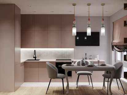 Фото № 2: Дизайн-проект двухкомнатной квартиры 56.5  м² Стиль Эклектика для ЖК Сиреневый Парк