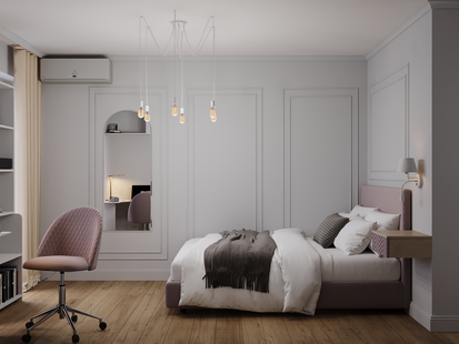 Фото № 6: Дизайн-проект двухкомнатной квартиры 56.5  м² Стиль Эклектика для ЖК Сиреневый Парк