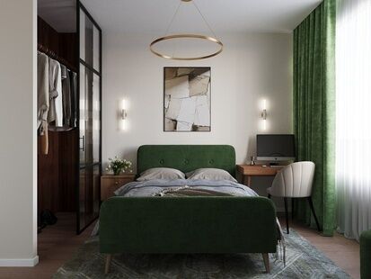 Фото № 4: Дизайн-проект трехкомнатной квартиры 54.04  м² Современная классика для квартала ивакино