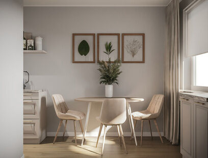 Фото № 1: Дизайн-проект трехкомнатной квартиры 79.44  м² Стиль Контемпорари для ЖК в г. Выборг