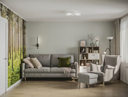 Фото № 6: Дизайн-проект трехкомнатной квартиры 79.44  м² Стиль Контемпорари для ЖК в г. Выборг