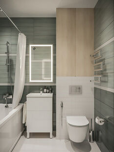 Фото № 2: Дизайн-проект трехкомнатной квартиры 79.44  м² Стиль Контемпорари для ЖК в г. Выборг