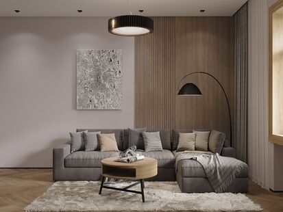 Фото № 5: Дизайн-проект двухкомнатной квартиры 64.45  м² Стиль Модернизм для ЖК Московский