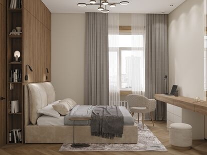 Фото № 3: Дизайн-проект двухкомнатной квартиры 64.45  м² Стиль Модернизм для ЖК Московский